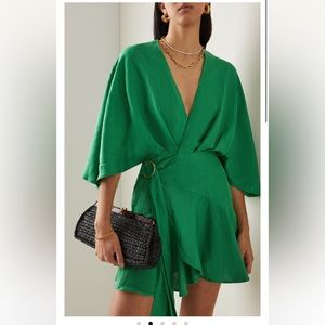 Significant Other x Moda Operandi Exclusive Olivia Linen-Blend Mini Wrap Dress 8